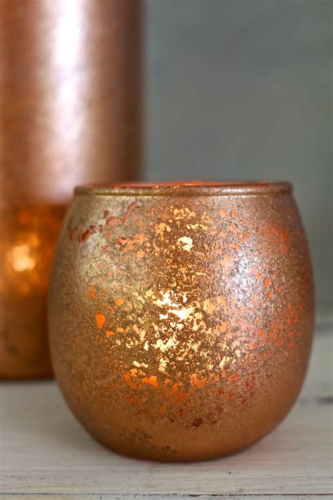 We recently added antique white and rustic copper red to our mercury glass color offerings. DIY Copper Mercury Glass Votives - 2 Bees in a Pod