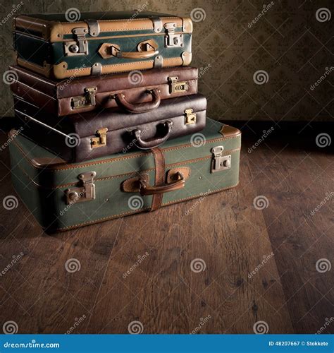 Stack Of Vintage Suitcases Stock Image Image Of Life 48207667
