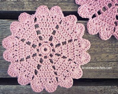 KristinesCrochets Hearts Doily Coaster Free Crochet Pattern Crochet