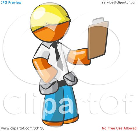 Royalty Free Rf Clipart Illustration Of An Orange Man Construction