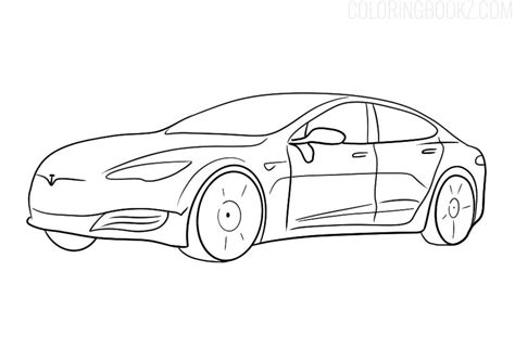 Tesla Model S Coloring Page - Coloring Books