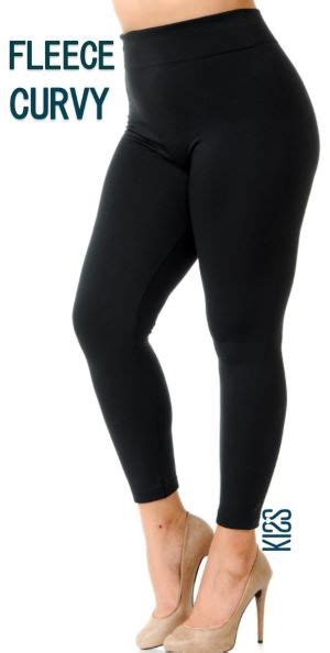 Fleece Lined Solid Black Curvy Kiss My Legs Retail And Wholesale