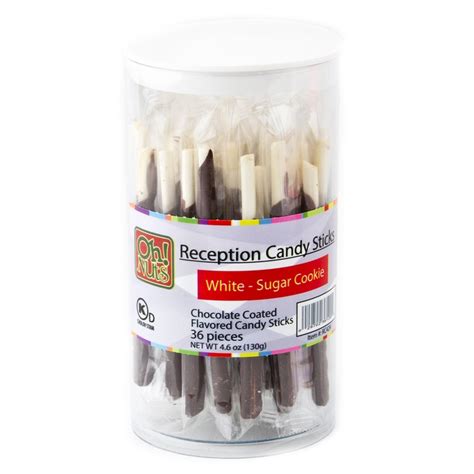 White Reception Candy Sticks Chocolate Sugar Cookie Wrapped Candy