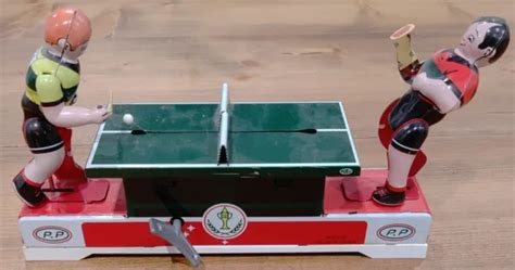 vintage tin toy wind up clockwork table tennis table and players 24 33 picclick