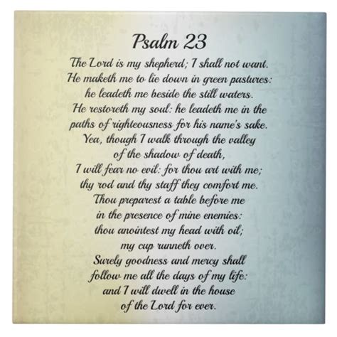 Psalm 23 The Lord Is My Shepherd Bible Verse Ceramic Tile