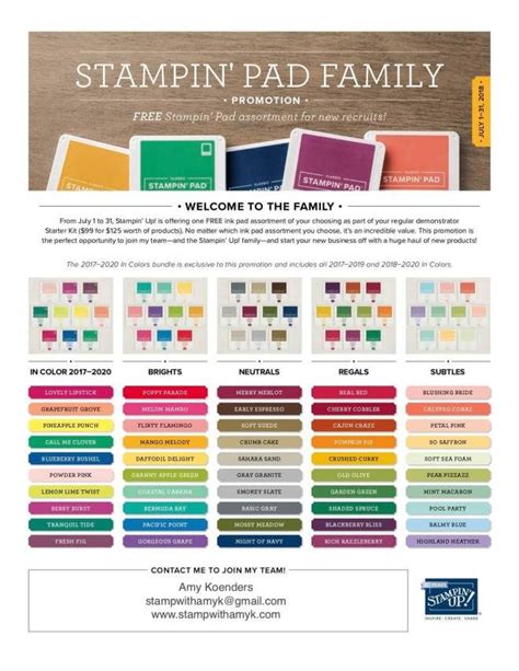 Stampin Up Free Ink Pad Assortment Joining Offer July 1 31 In 2020