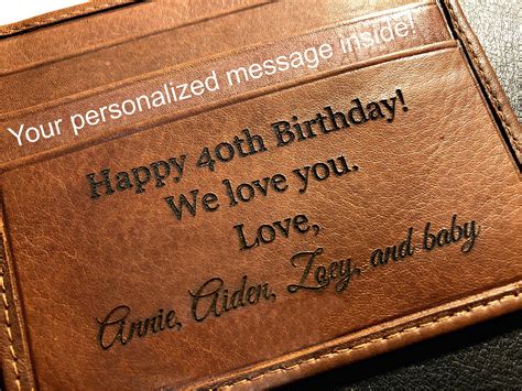 40th Birthday T For Man Personalized Mens Wallet 40th Etsy