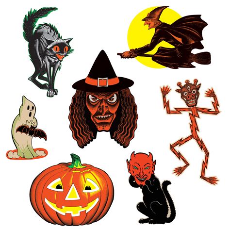 Maybe you would like to learn more about one of these? Retro Vintage Halloween Classic Cutouts - 7 per package ...