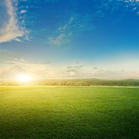 Meadow And Clouds Sunrise Stock Image Image Of Weather 30785513