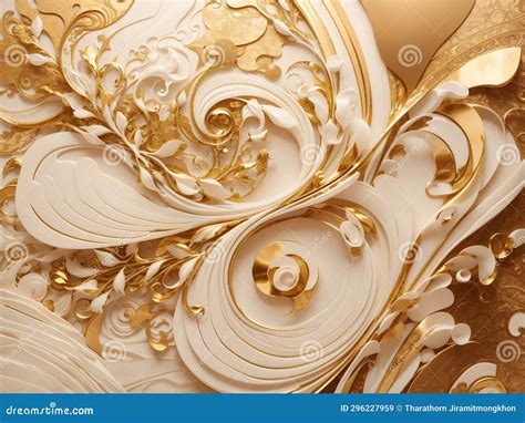 Ethereal Elegance Ivory And Gold Abstract Background For Luxurious