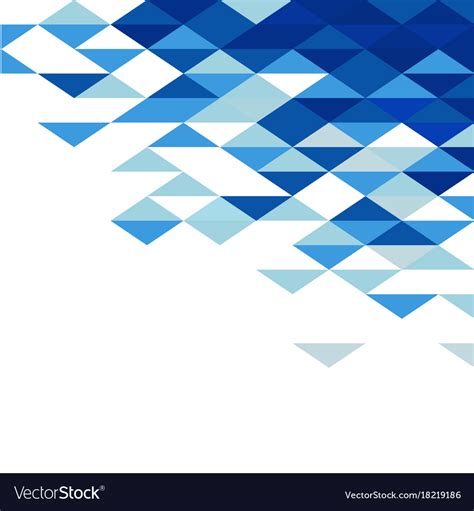 Abstract Geometric Triangle Blue Mosaic Pattern Vector Image