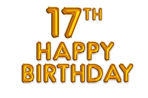 Happy 17th Birthday Gold Balloon 24483935 Png