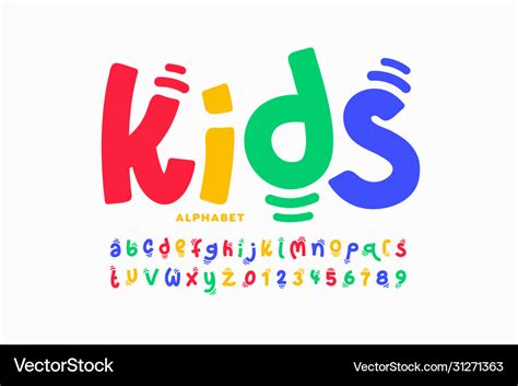 Kids Style Playful Font Royalty Free Vector Image