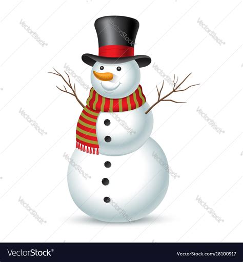 Christmas Snowman Royalty Free Vector Image Vectorstock