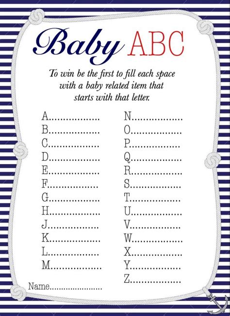 Printable Baby Shower Games