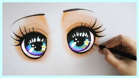 Expression in the eyes is shown by the outer shape characters' eyes are large and expressive, often square in shape and somewhat pointed, rather than round. Drawing Tutorial How to draw and color Sparkly Blue Eyes ...