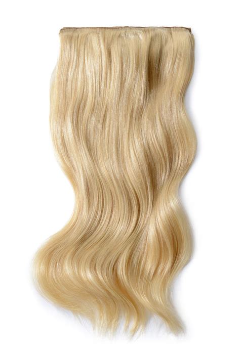 Double Wefted Full Head Remy Clip In Human Hair Extensions Light Ash