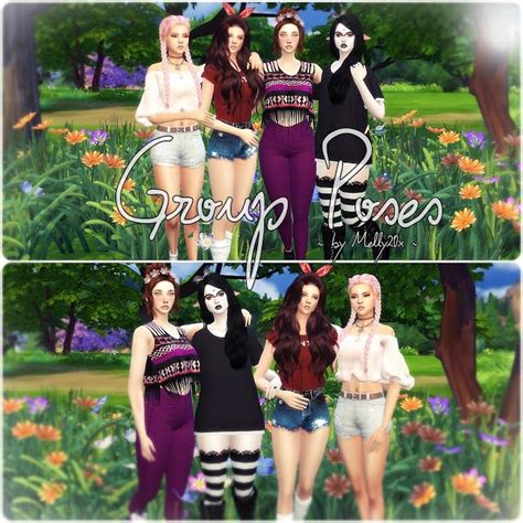 Sims 4 Ccs The Best Group Poses By Melly20x Sims 4 The Sims