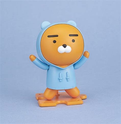 Kakao Friends Bandai Plastic Figure Model Ryan Blue Hoodie For Sale