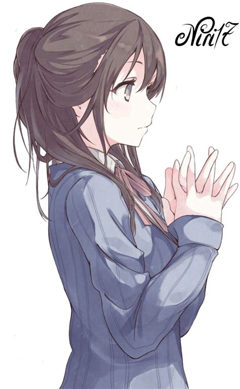 Anime Girl With Brown Hair Transparent Free Png Png Play