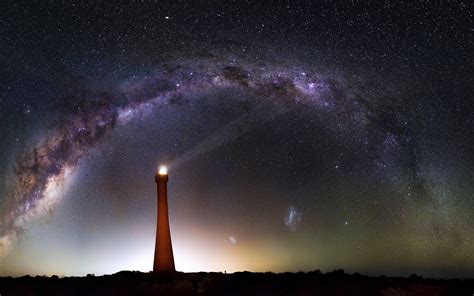 3840x2400 Milky Way Over Lighthouse 5k 4k Hd 4k Wallpapers