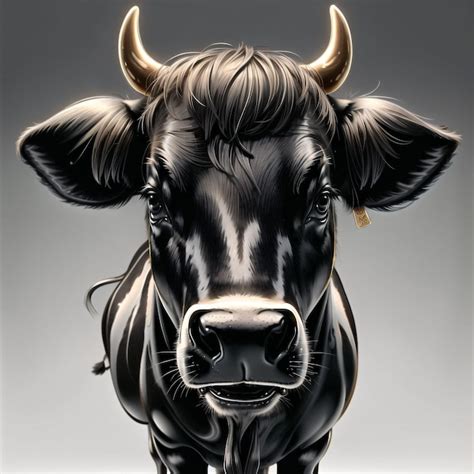 Premium Ai Image A Black Bull With Horns