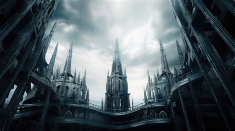 Using Gothic Architecture To Design A Futuristic City Wallpaper
