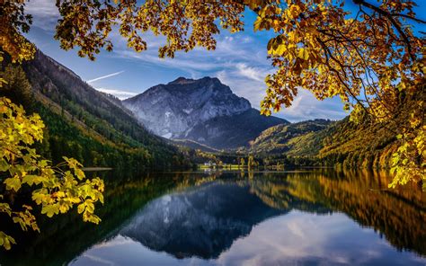 Wallpaper Austria Lake Fall Nature Mountains Outdoors 2560x1600