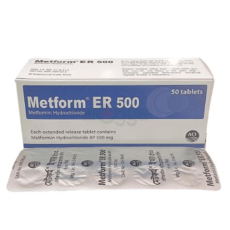 Metform Er 500 Tablet 500mg Medicine Arogga Online Pharmacy Of