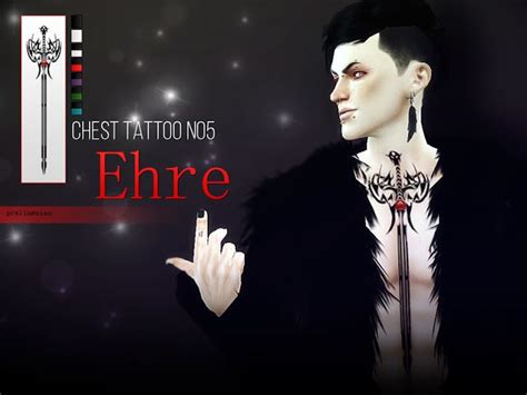 The Best Chest Tattoo By Pralinesims Ehre