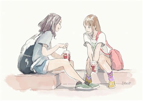 Pomodorosa Friend Anime Anime Art Girl Anime Best Friends