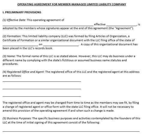 Printable Mississippi Llc Operating Agreement Forms Wordpdf In 2022
