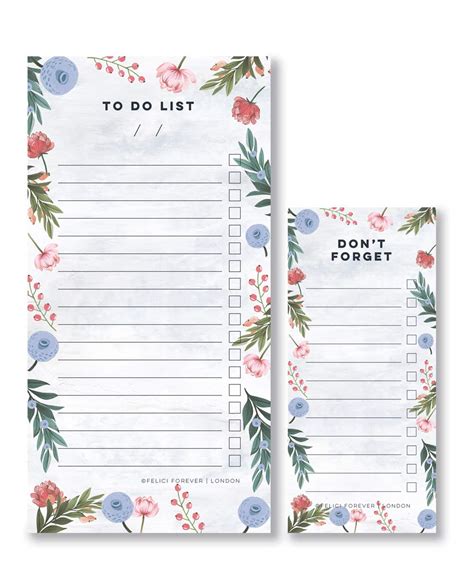 Buy Felici Forever Floral To Do List Notepad Things To Do Today List