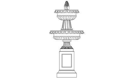 Urban Garden 3d Three Layer Water Fountain Cad Drawing Details Dwg File