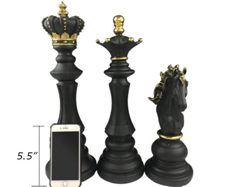 Chess Figurines Home Decor Chess Pieces Board Games Large Etsy