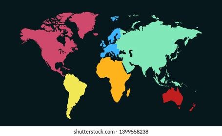 World Map Color Vector Modern Stock Vector Royalty Free 1710055174
