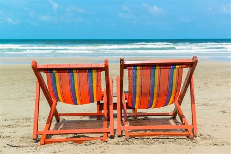 Two Beach Chairs Stock Image Image Of Sunny Beautiful 32832413