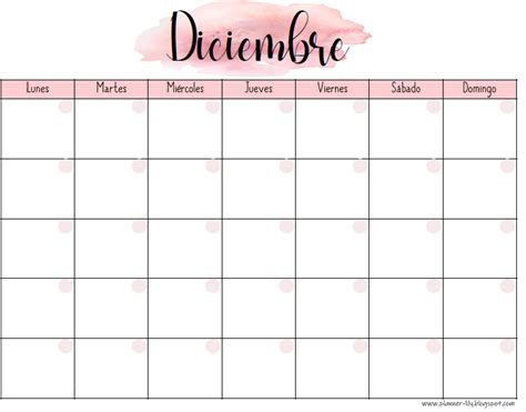 Planner Mensual Diciembre Gratis