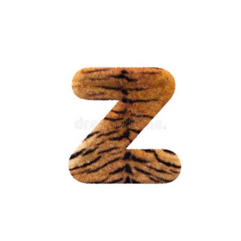 Tiger Letter Z Lower Case 3d Feline Fur Font Suitable For Safari
