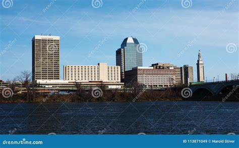 Scene Of The Springfield Massachusetts Skyline Stock Image Image Of