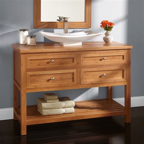 48 Thayer Bamboo Vanity With Bamboo Top For Vessel Sink Bathroom