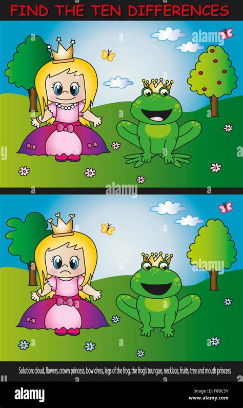 Game For Children Find Ten Differences Stock Photo Alamy