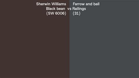 Sherwin Williams Black Bean Sw 6006 Vs Farrow And Ball Railings 31