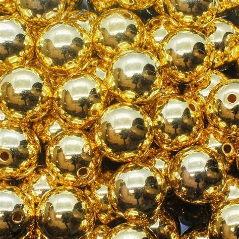 Acrylic Gold Round Beads 10mm 80pcs