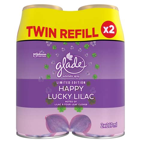 Glade Happy Lucky Lilac Automatic Spray Twin Refill Air Freshener Ml Wilko