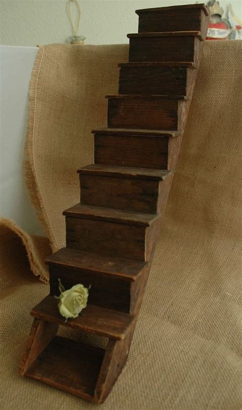 A fresh coat of paint can transform your staircase without a lot of money. Antique Vintage Wooden Staircase Wood Stair Step by AmbientAtelier (With images) | Wooden ...