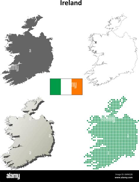 Ireland Outline Map Set Stock Vector Image And Art Alamy