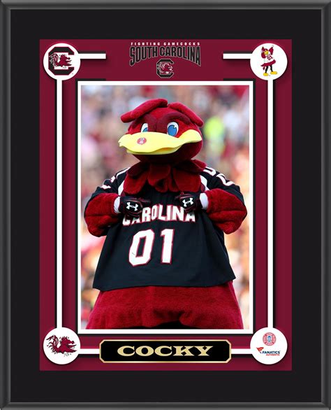 South Carolina Gamecocks Cocky Mascot Sublimated 105 X 13 Plaque