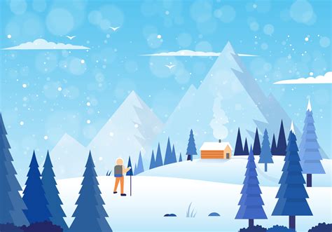 Vector Winter Landscape Illustration 268198 Vector Art At Vecteezy