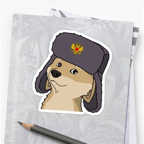 Comrade Doge Shiba Inu Sticker By Sivelobanova Redbubble